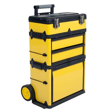 stalwart 22.5 in. rolling stacking portable metal trolley tool box|Stackable Rolling Portable Tool Boxes .